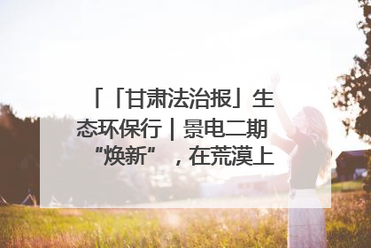 「甘肃法治报」生态环保行｜景电二期“焕新”，在荒漠上筑起一道绿色长城
