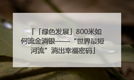 「绿色发展」800米如何流金淌银——“世界最短河流”淌出幸福密码