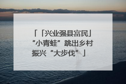 「兴业强县富民」“小青蛙”跳出乡村振兴“大步伐”