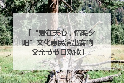 “爱在天心，情暖夕阳”文化惠民演出奏响父亲节节日欢歌