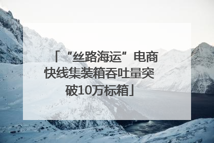 “丝路海运”电商快线集装箱吞吐量突破10万标箱