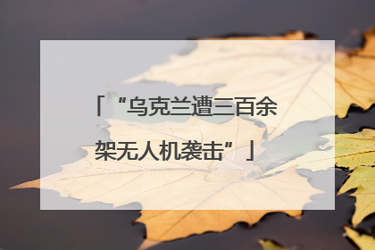 “乌克兰遭三百余架无人机袭击”