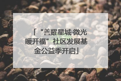 “善耀星城·微光暖开福”社区发展基金公益季开启