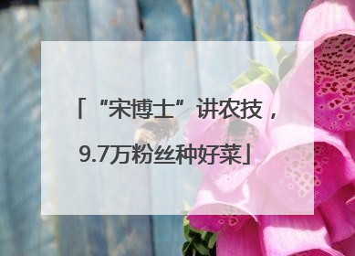 “宋博士”讲农技，9.7万粉丝种好菜