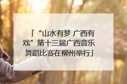 “山水有梦 广西有戏”第十三届广西音乐舞蹈比赛在柳州举行