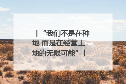 “我们不是在种地 而是在经营土地的无限可能”
