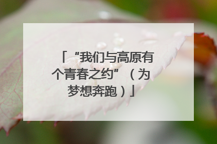 “我们与高原有个青春之约”（为梦想奔跑）