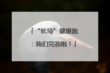 “长马”健康跑：我们完赛啦！