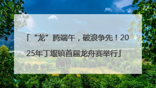 “龙”腾端午，破浪争先！2025年丁堰镇首届龙舟赛举行