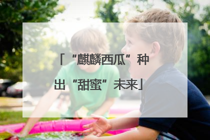 “麒麟西瓜”种出“甜蜜”未来