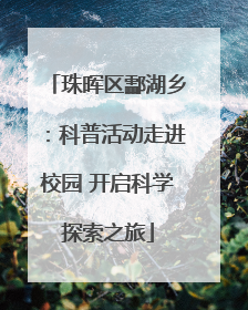 珠晖区酃湖乡：科普活动走进校园 开启科学探索之旅