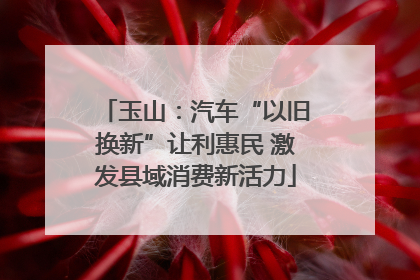 玉山：汽车“以旧换新”让利惠民 激发县域消费新活力