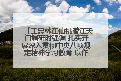 王忠林在仙桃潜江天门调研时强调 扎实开展深入贯彻中央八项规定精神学习教育 以作风建设新成效加快推动高质量发展