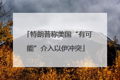 特朗普称美国“有可能”介入以伊冲突