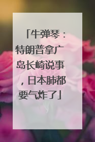 牛弹琴：特朗普拿广岛长崎说事，日本肺都要气炸了
