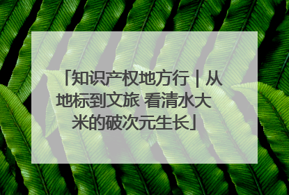 知识产权地方行｜从地标到文旅 看清水大米的破次元生长