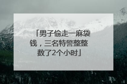 男子偷走一麻袋钱，三名特警整整数了2个小时