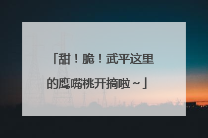 甜！脆！武平这里的鹰嘴桃开摘啦～