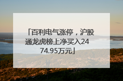 百利电气涨停，沪股通龙虎榜上净买入2474.95万元