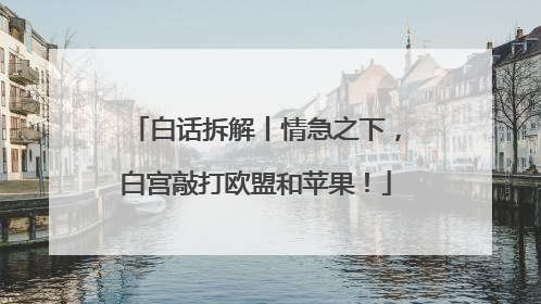 白话拆解丨情急之下，白宫敲打欧盟和苹果！