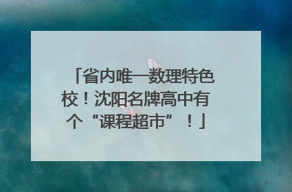 省内唯一数理特色校！沈阳名牌高中有个“课程超市”！