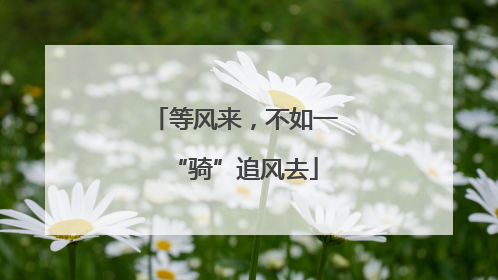等风来，不如一“骑”追风去