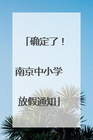 确定了！南京中小学放假通知