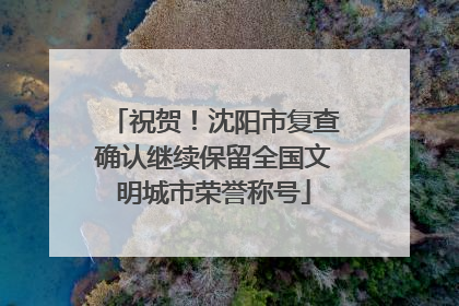 祝贺！沈阳市复查确认继续保留全国文明城市荣誉称号