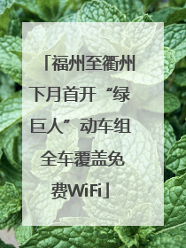 福州至衢州下月首开“绿巨人”动车组 全车覆盖免费WiFi