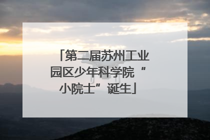 第二届苏州工业园区少年科学院“小院士”诞生