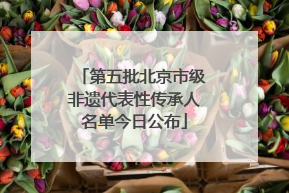 第五批北京市级非遗代表性传承人名单今日公布
