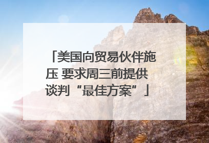 美国向贸易伙伴施压 要求周三前提供谈判“最佳方案”