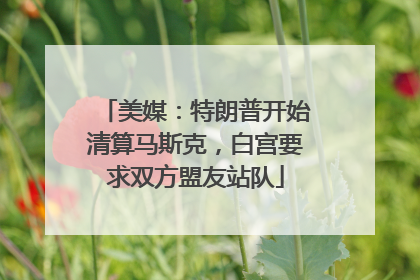 美媒：特朗普开始清算马斯克，白宫要求双方盟友站队