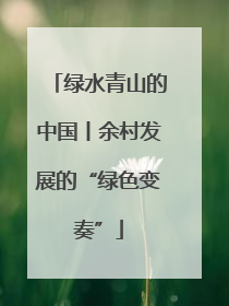 绿水青山的中国丨余村发展的“绿色变奏”