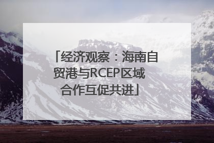 经济观察：海南自贸港与RCEP区域合作互促共进