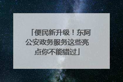 便民新升级！东阿公安政务服务这些亮点你不能错过