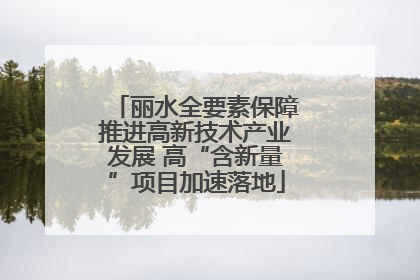 丽水全要素保障推进高新技术产业发展 高“含新量”项目加速落地