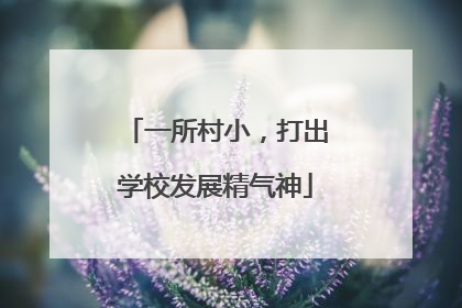 一所村小，打出学校发展精气神