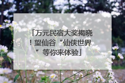 万元民宿大奖揭晓！望仙谷“仙侠世界”等你来体验