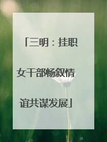 三明：挂职女干部畅叙情谊共谋发展