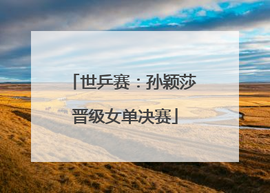 世乒赛：孙颖莎晋级女单决赛