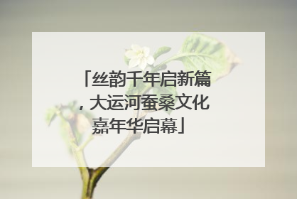 丝韵千年启新篇，大运河蚕桑文化嘉年华启幕
