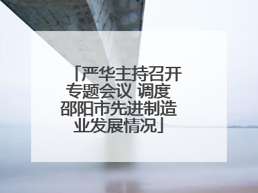 严华主持召开专题会议 调度邵阳市先进制造业发展情况