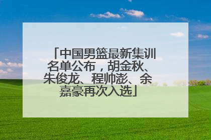 中国男篮最新集训名单公布，胡金秋、朱俊龙、程帅澎、余嘉豪再次入选
