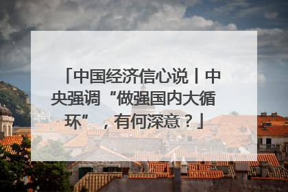 中国经济信心说丨中央强调“做强国内大循环”，有何深意？