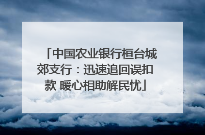 中国农业银行桓台城郊支行：迅速追回误扣款 暖心相助解民忧