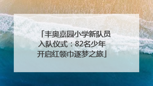 丰奥嘉园小学新队员入队仪式：82名少年开启红领巾逐梦之旅