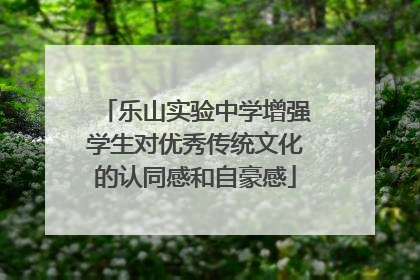 乐山实验中学增强学生对优秀传统文化的认同感和自豪感