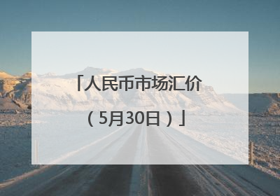 人民币市场汇价（5月30日）