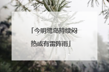 今明鹭岛持续闷热或有雷阵雨